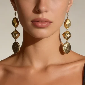 ZIVE Long Drop Burnished CCB Acrylic Hook Earrings